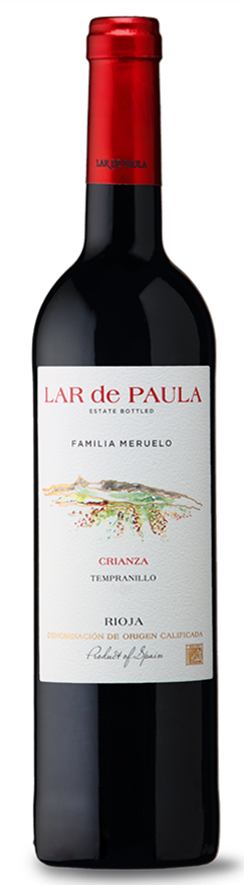 Botella de vino Lar de Paula Crianza Rioja DOCa elaborado con Tempranillo